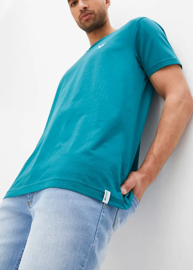 CAMISETA CON CORTE CóMODO (2 UNIDADES) AZUL PETRóLEOBLANCO